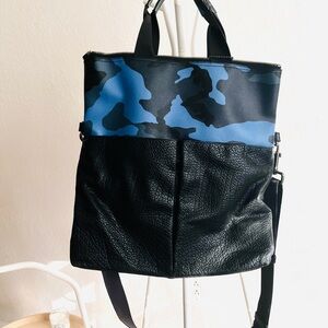 Coach Black and Blue Camouflage Laptop Bag
